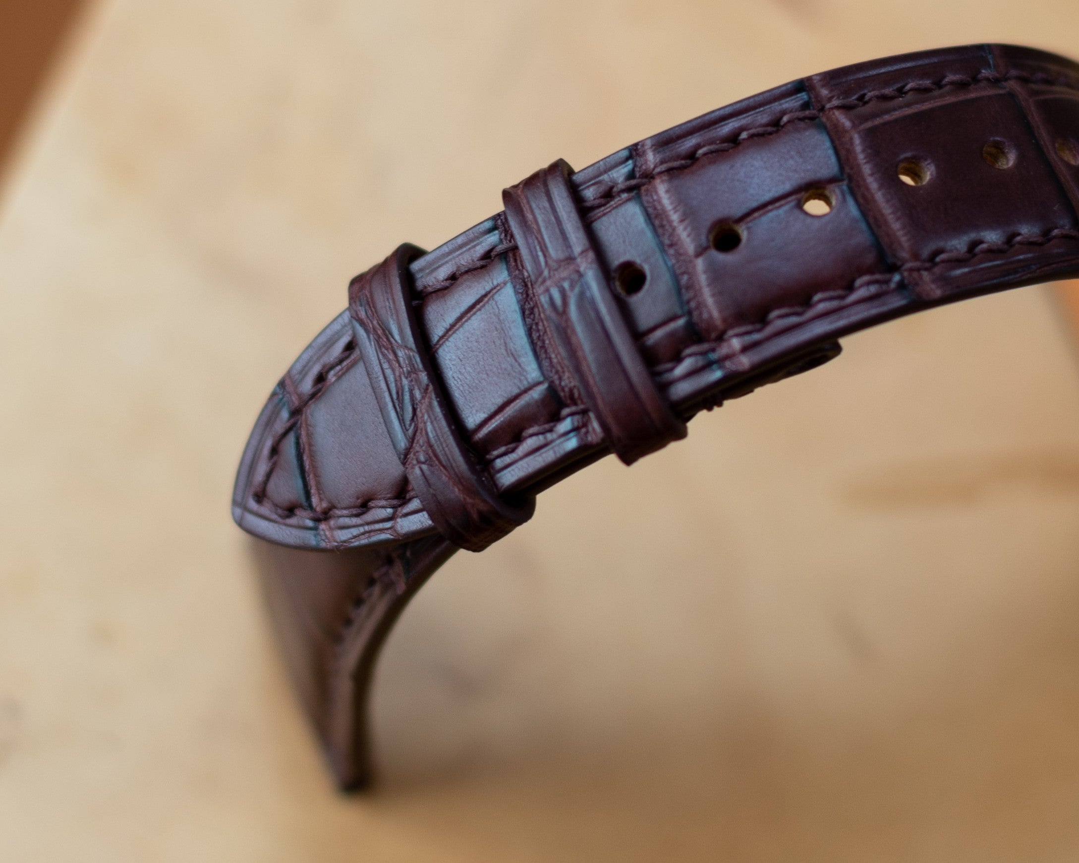 Dark Brown Alligator Padding Strap