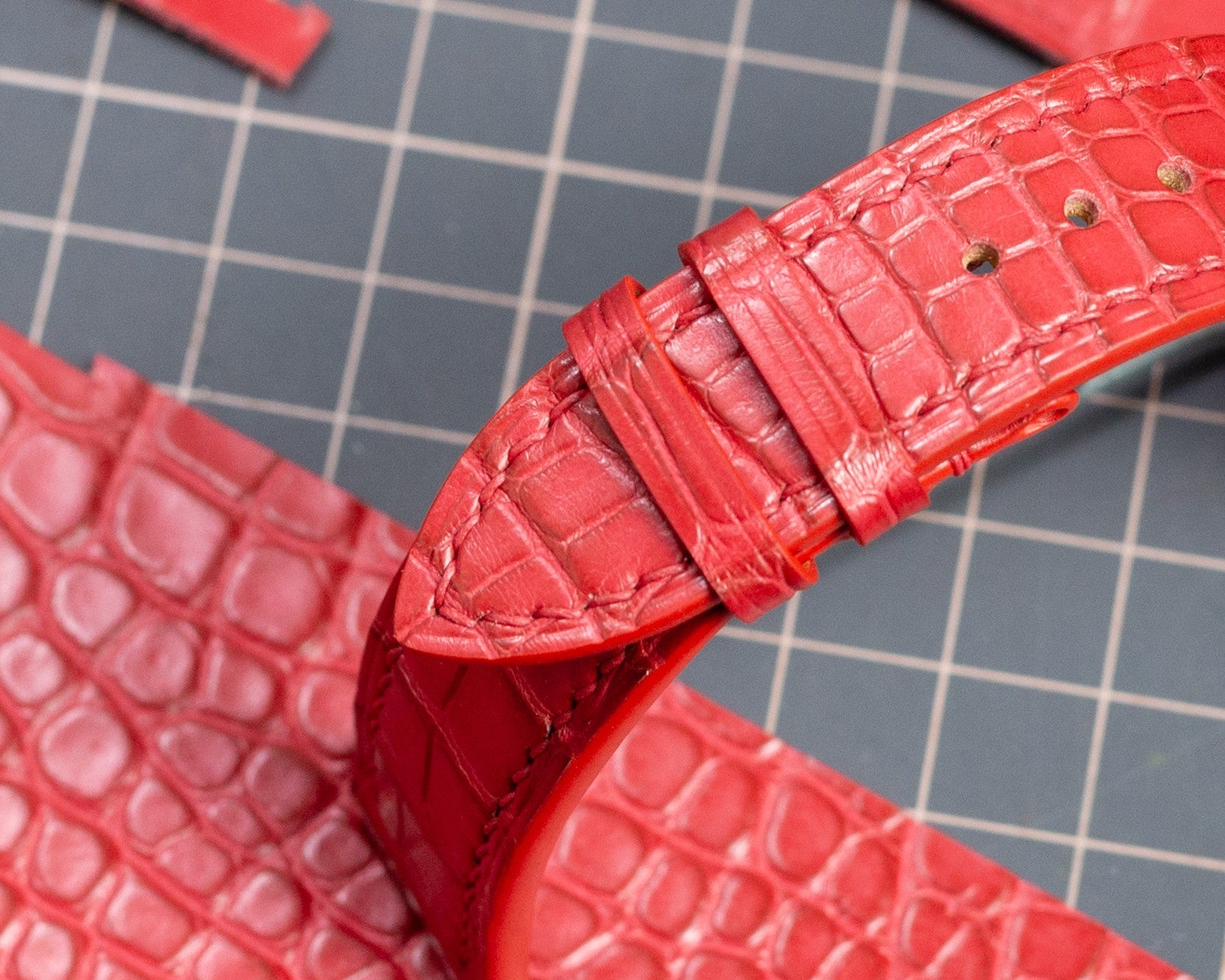Red Alligator Padding Strap