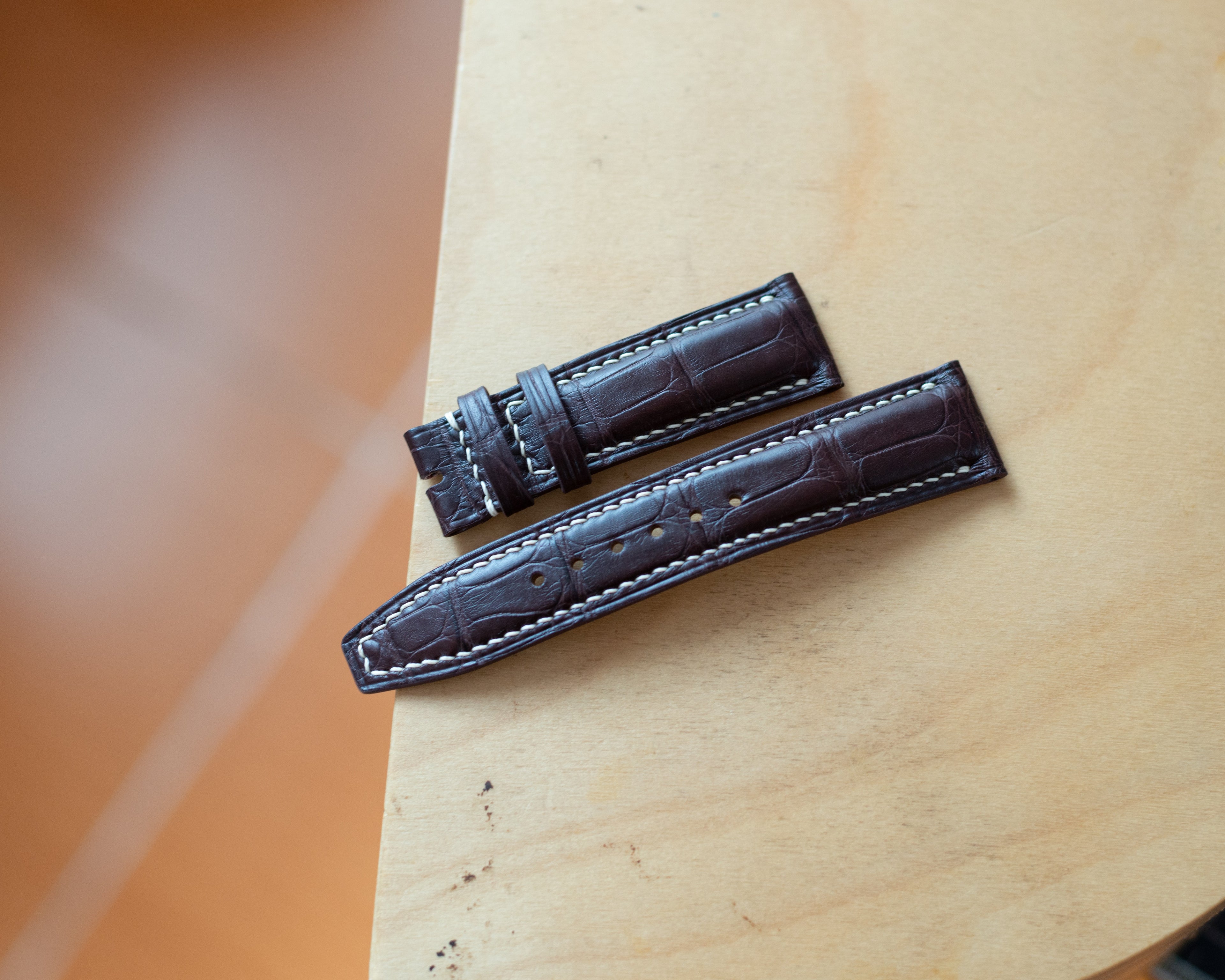 Dark Brown Alligator Padding Strap