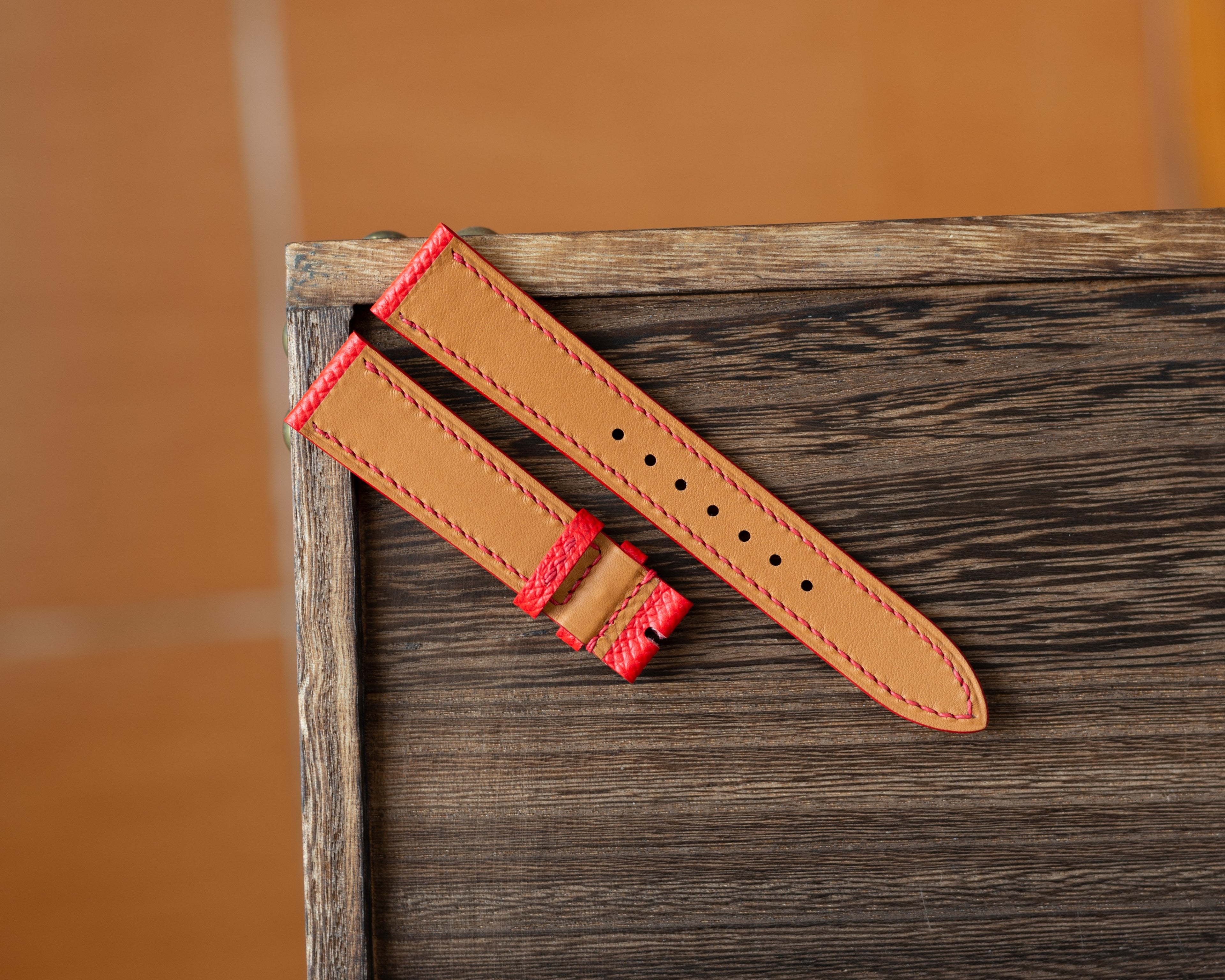 Red Epsom Padding Strap