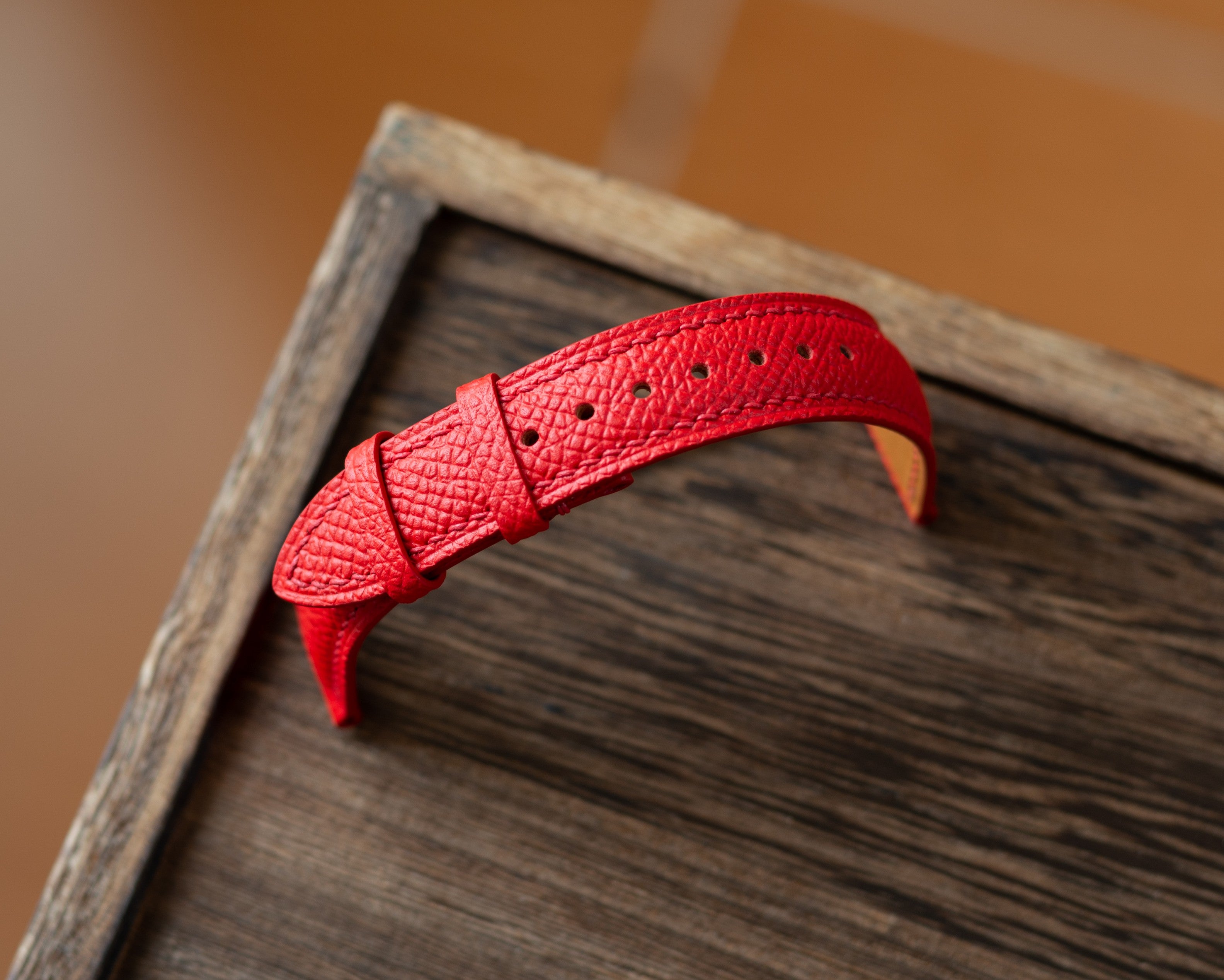 Red Epsom Padding Strap