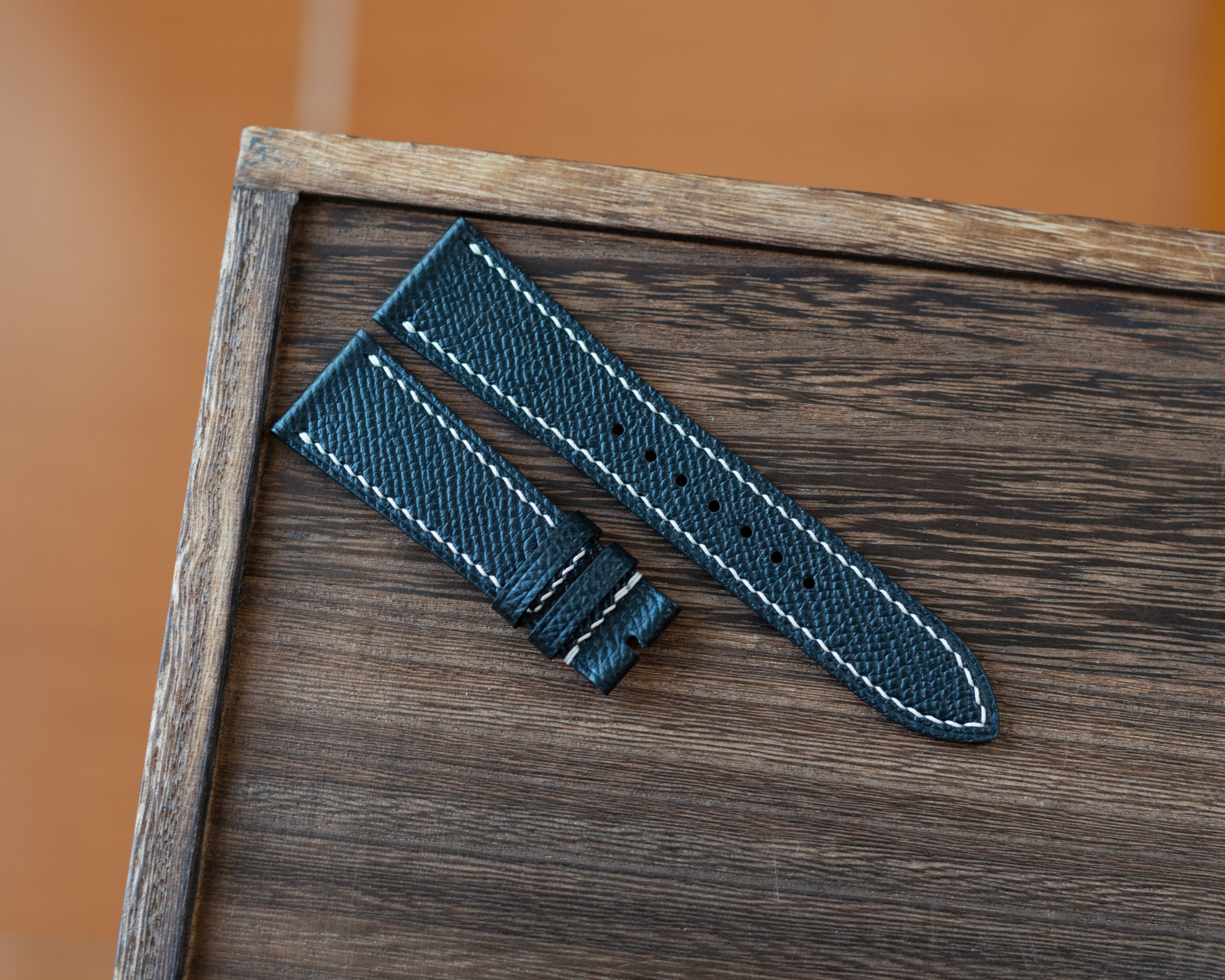 Black Epsom Slim Strap