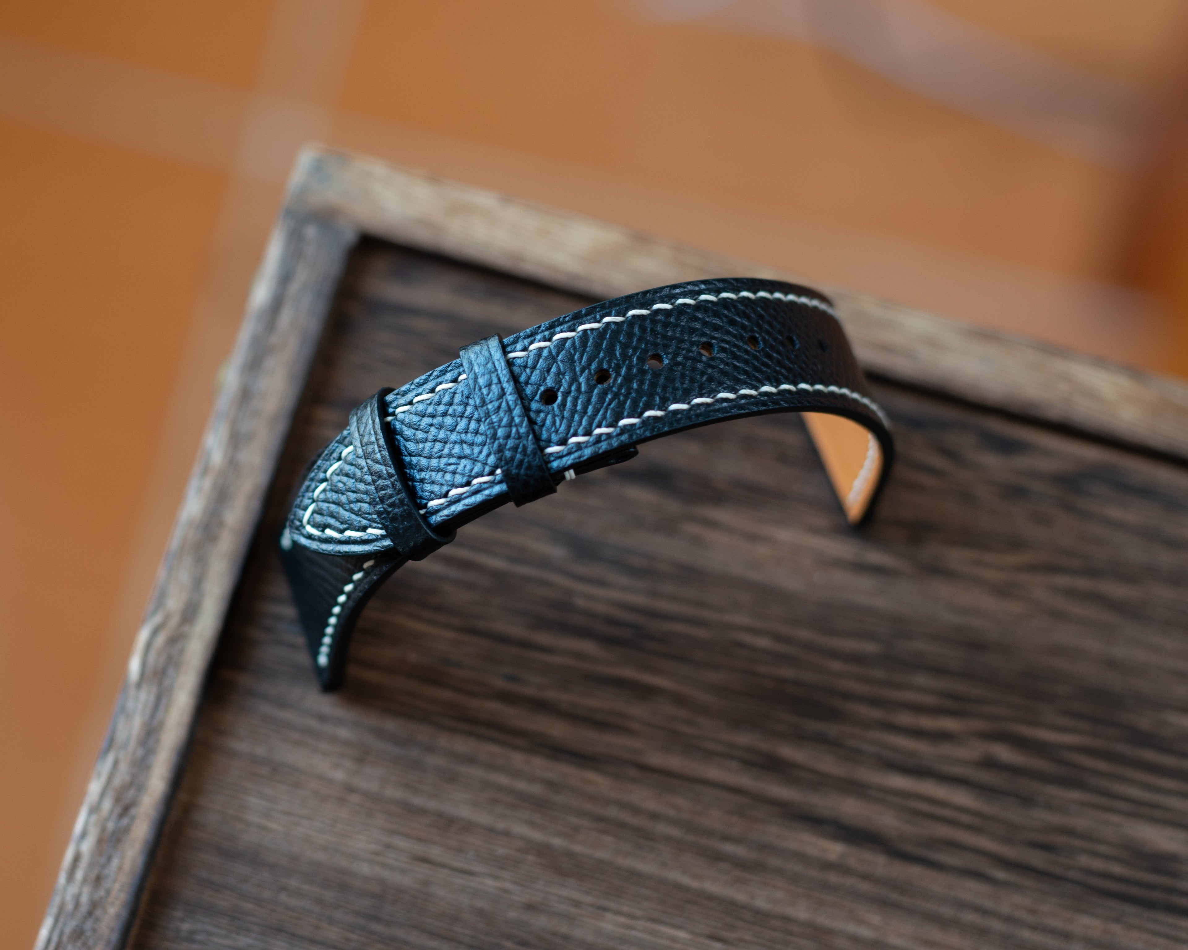Black Epsom Slim Strap