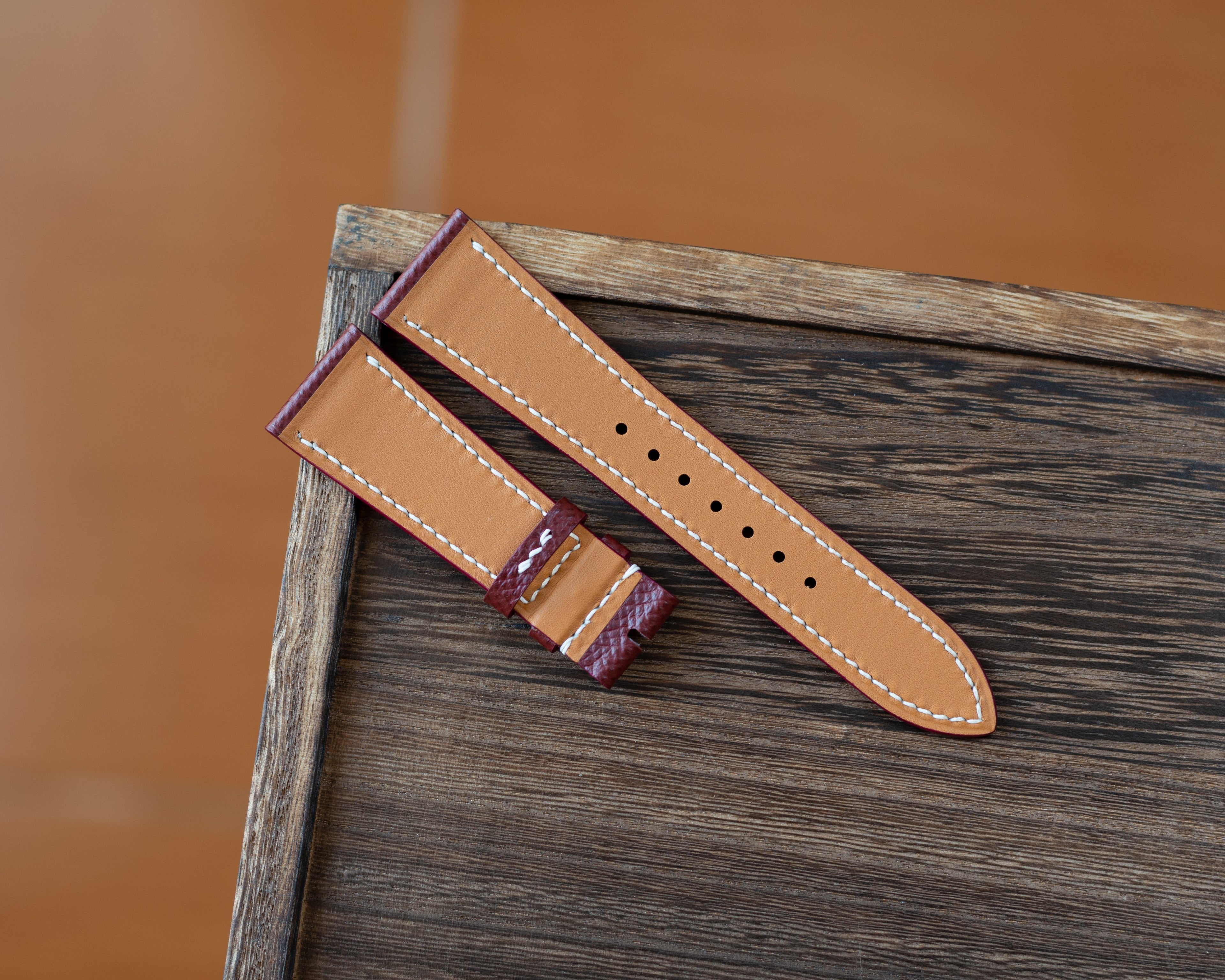 Bordeaux Epsom Slim Strap