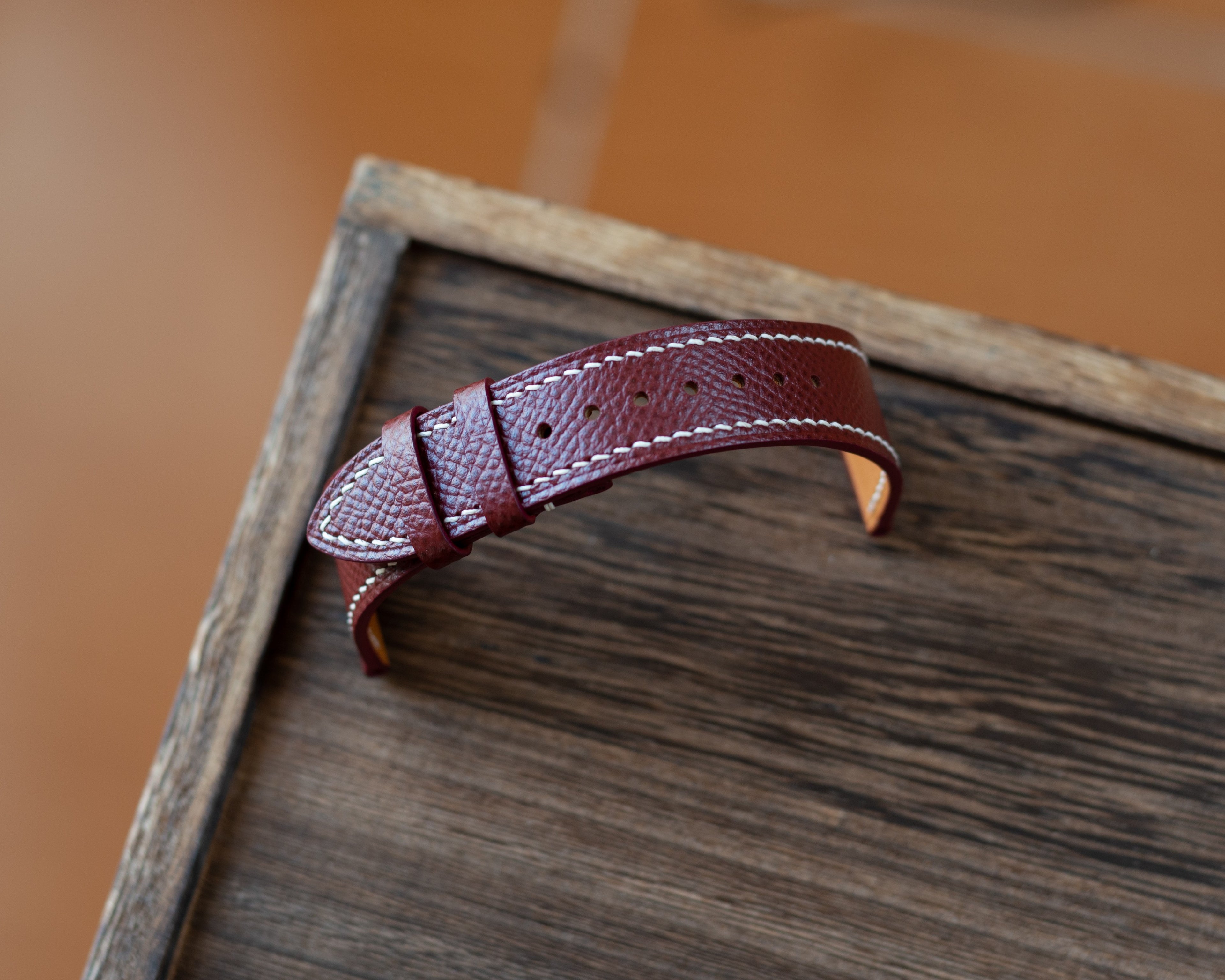 Bordeaux Epsom Slim Strap