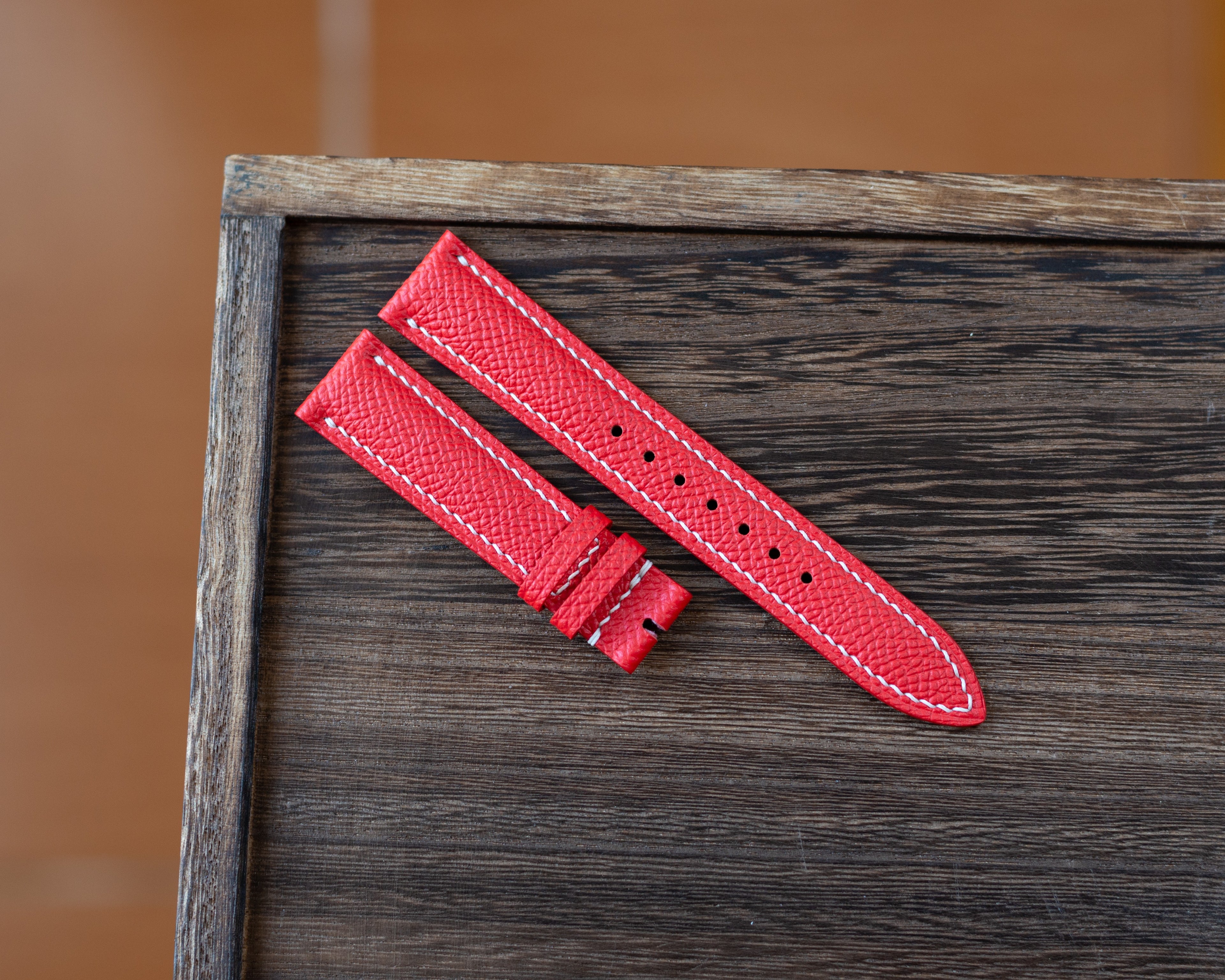 Red Epsom Padding Strap