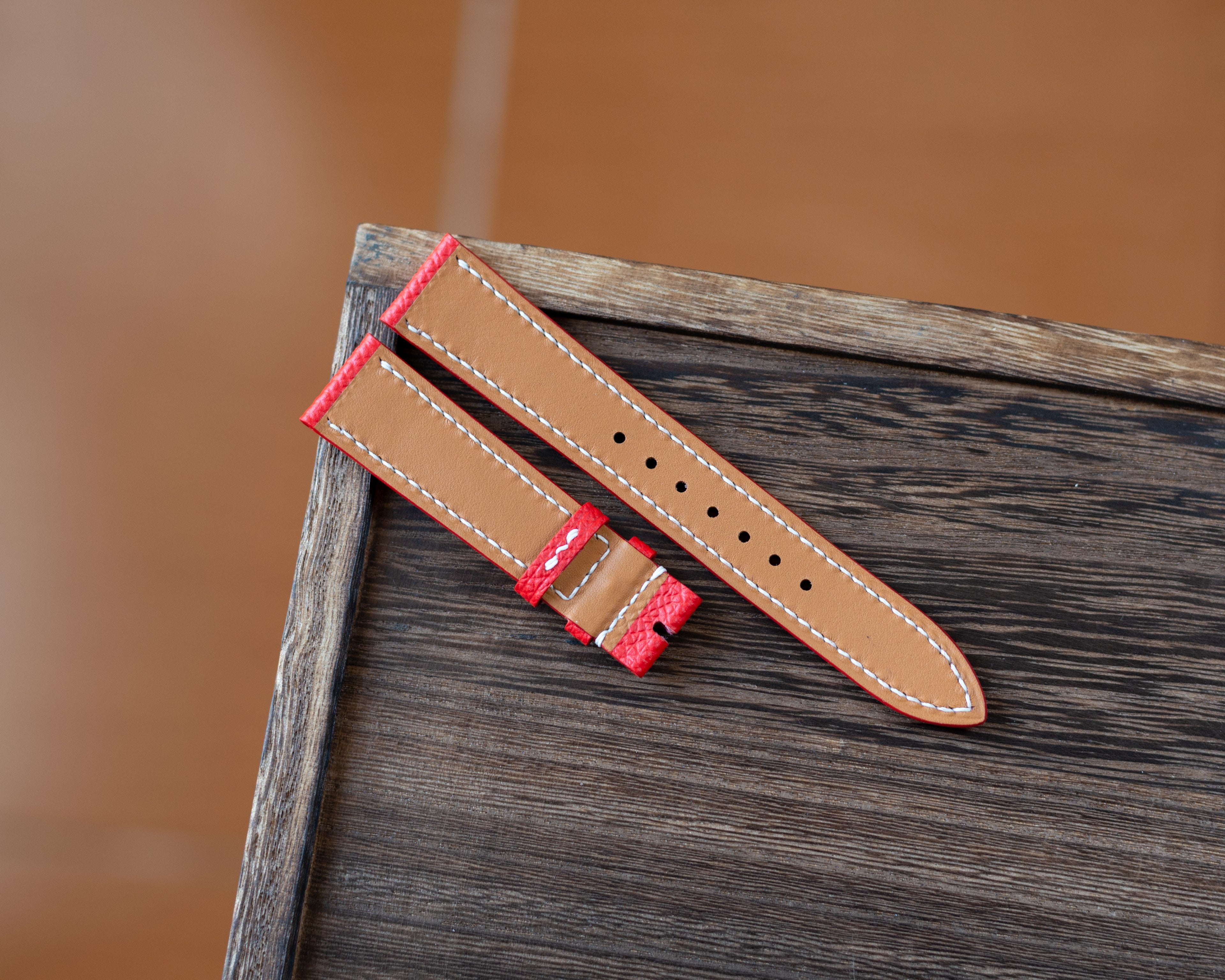 Red Epsom Padding Strap