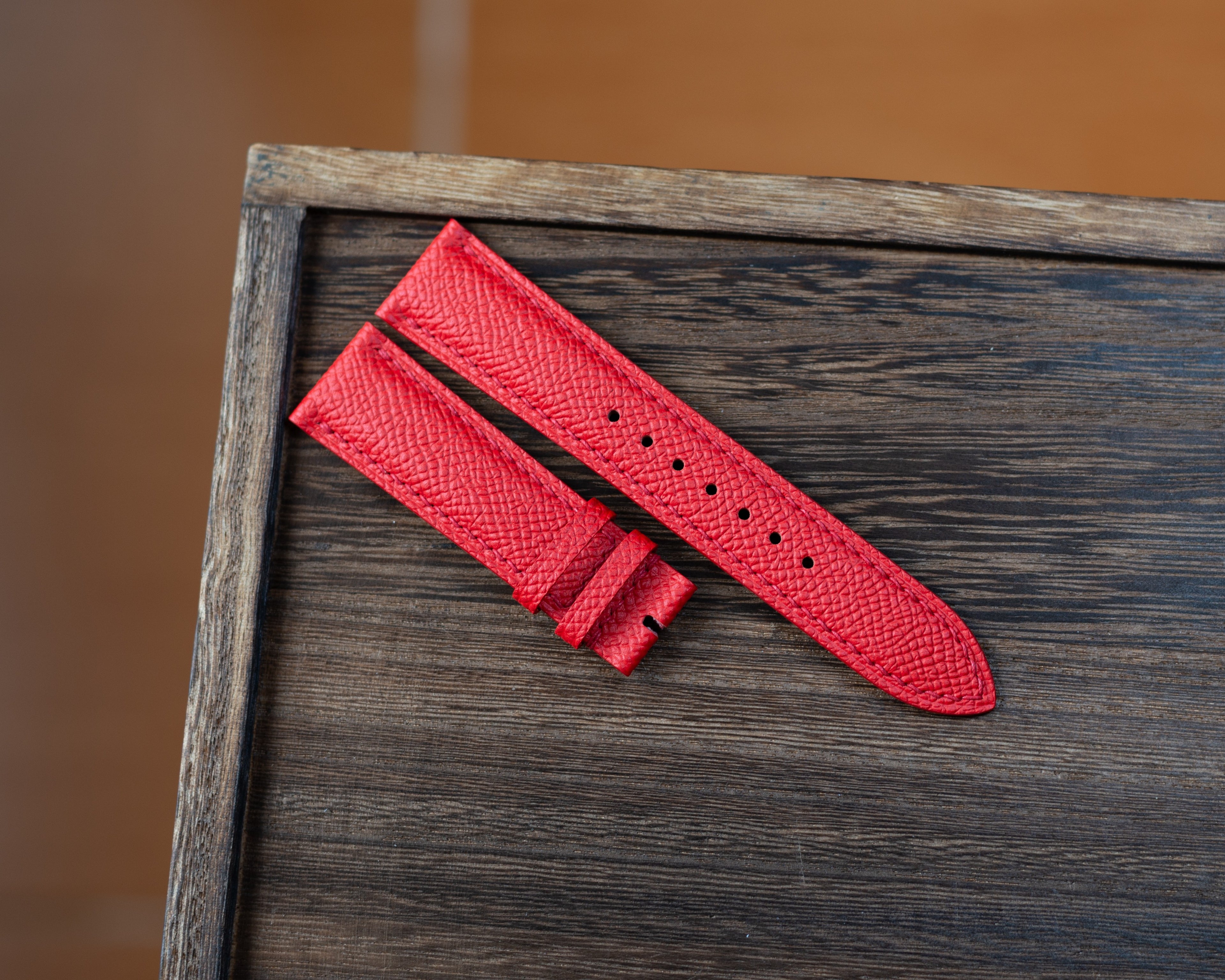 Red Epsom Padding Strap