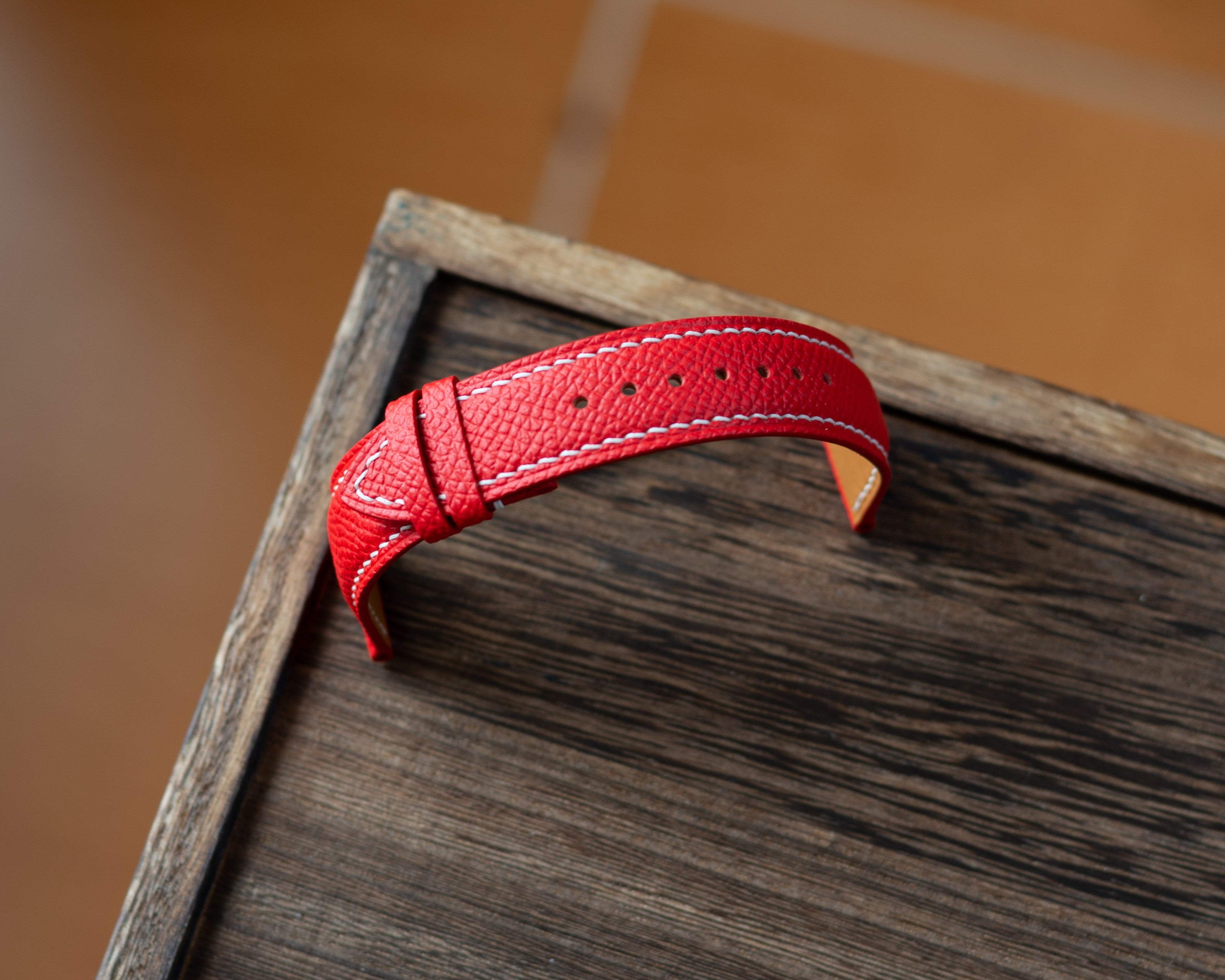 Red Epsom Padding Strap