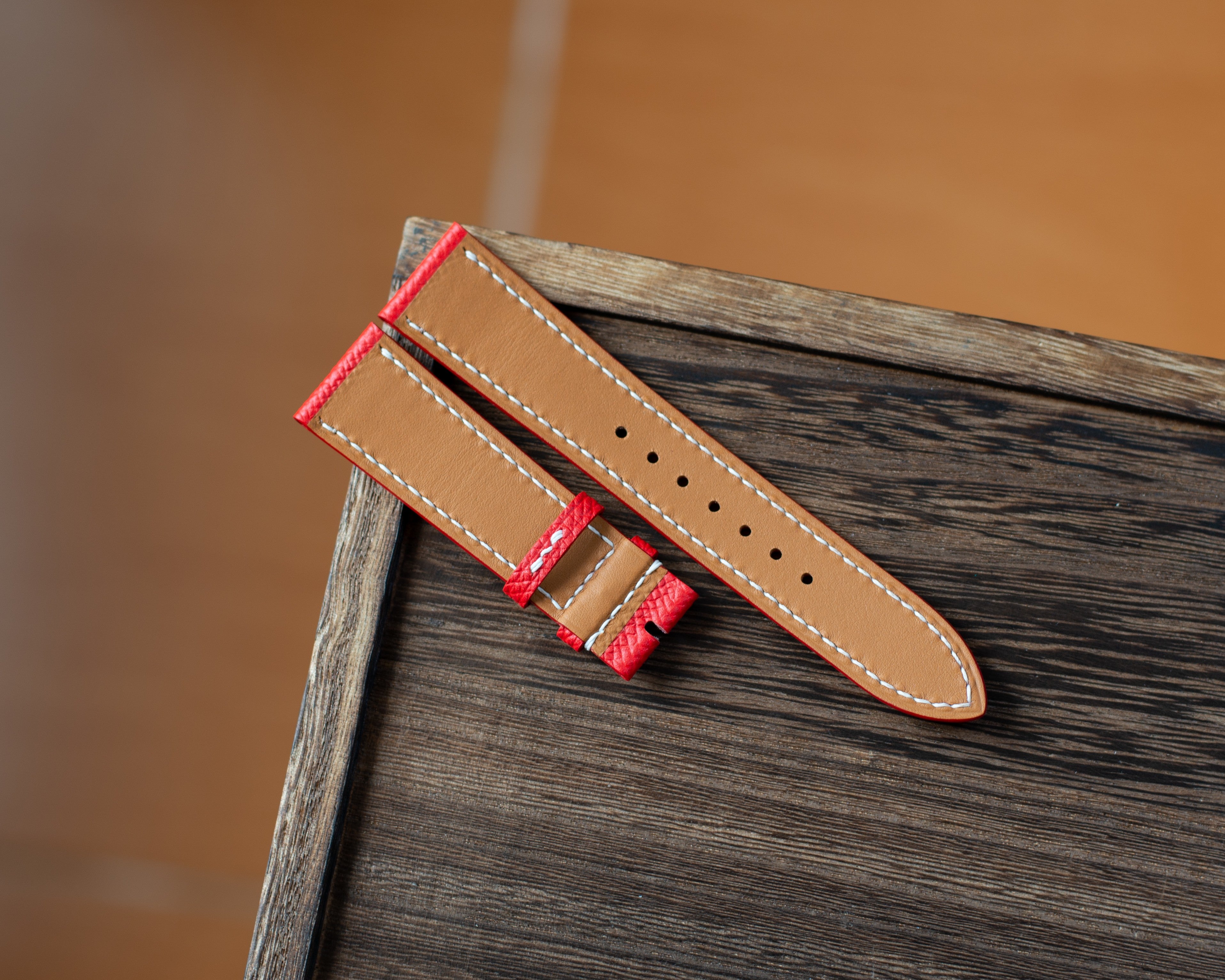 Red Epsom Padding Strap