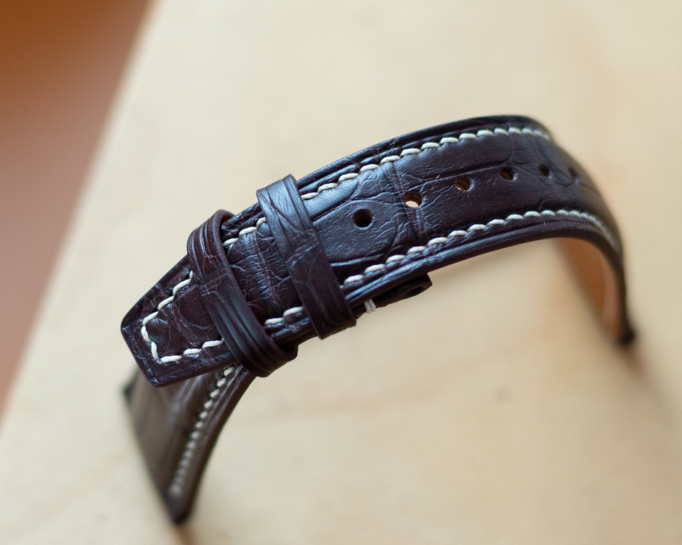 Dark Brown Alligator Padding Strap