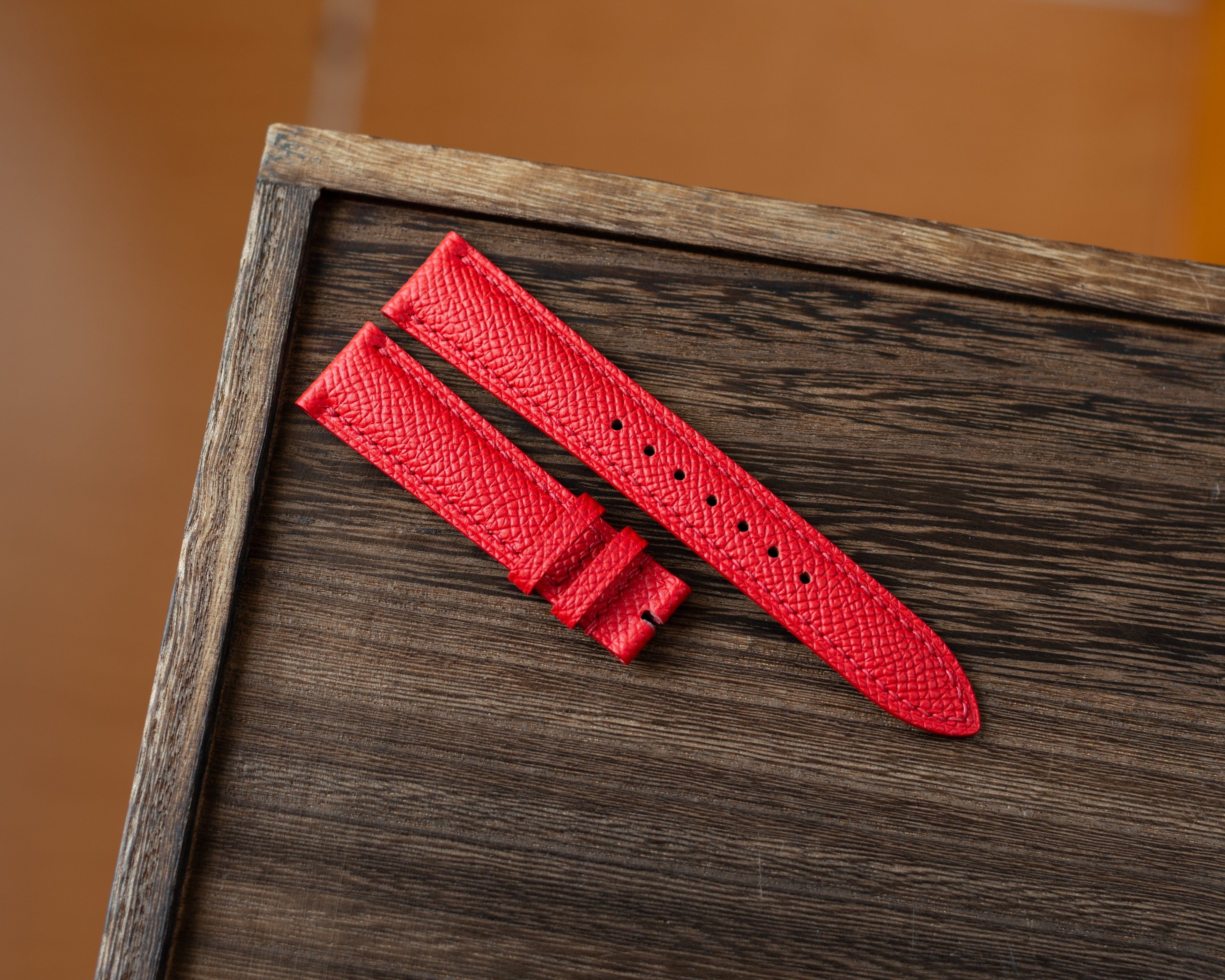 Red Epsom Padding Strap