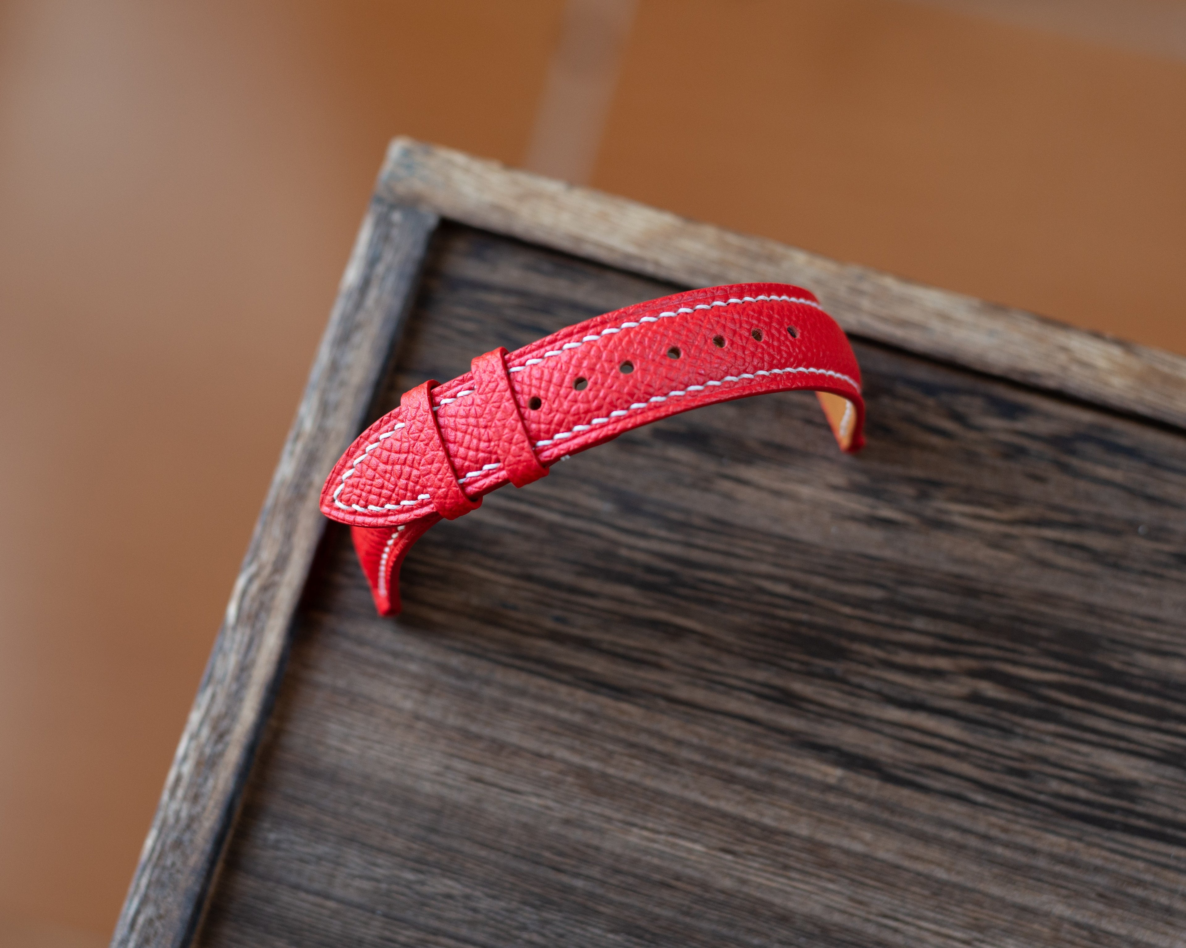 Red Epsom Padding Strap