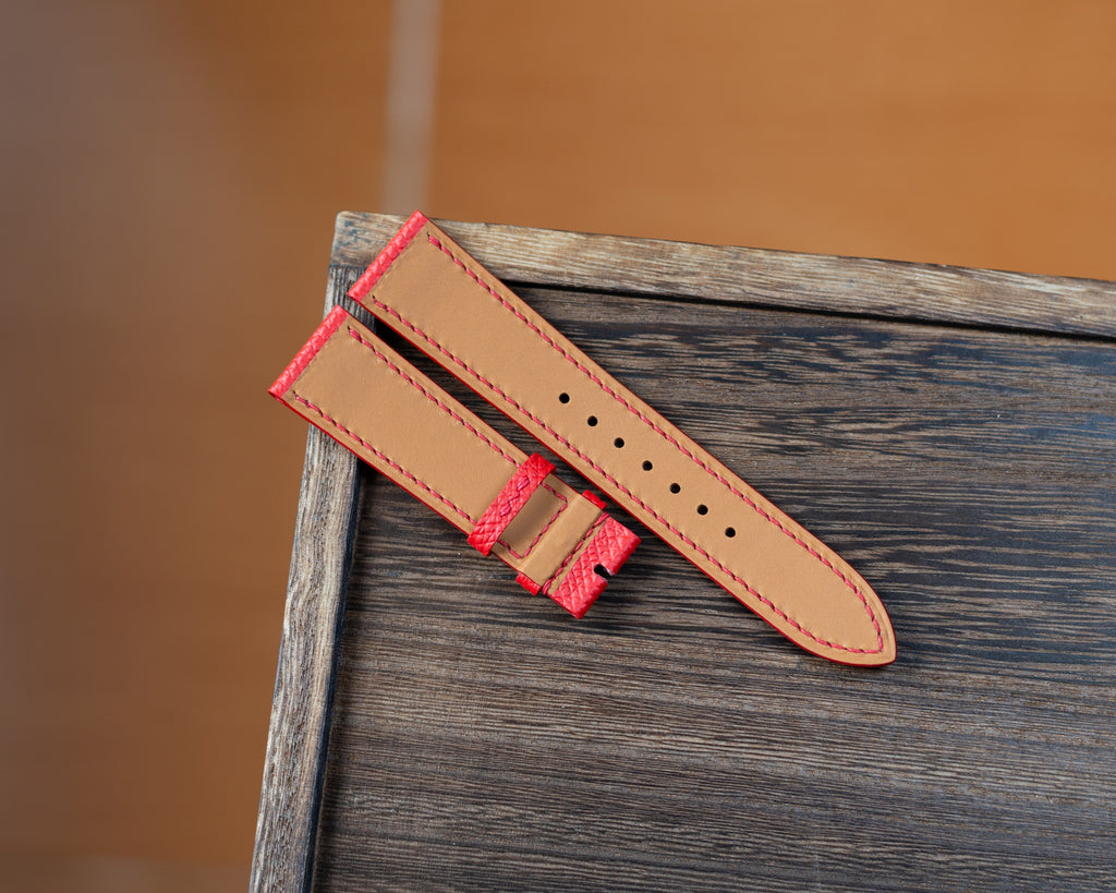 Red Epsom Padding Strap