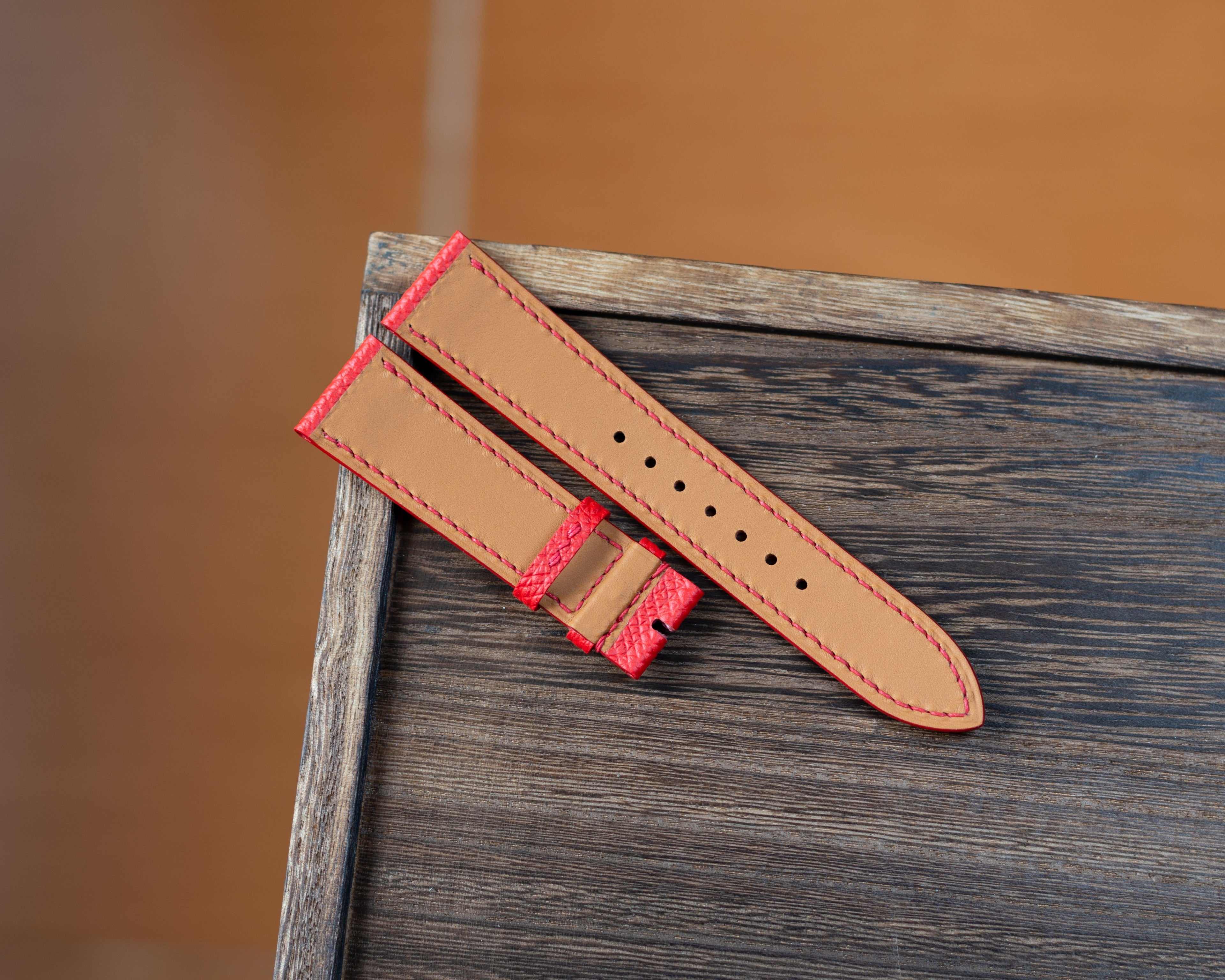 Red Epsom Padding Strap