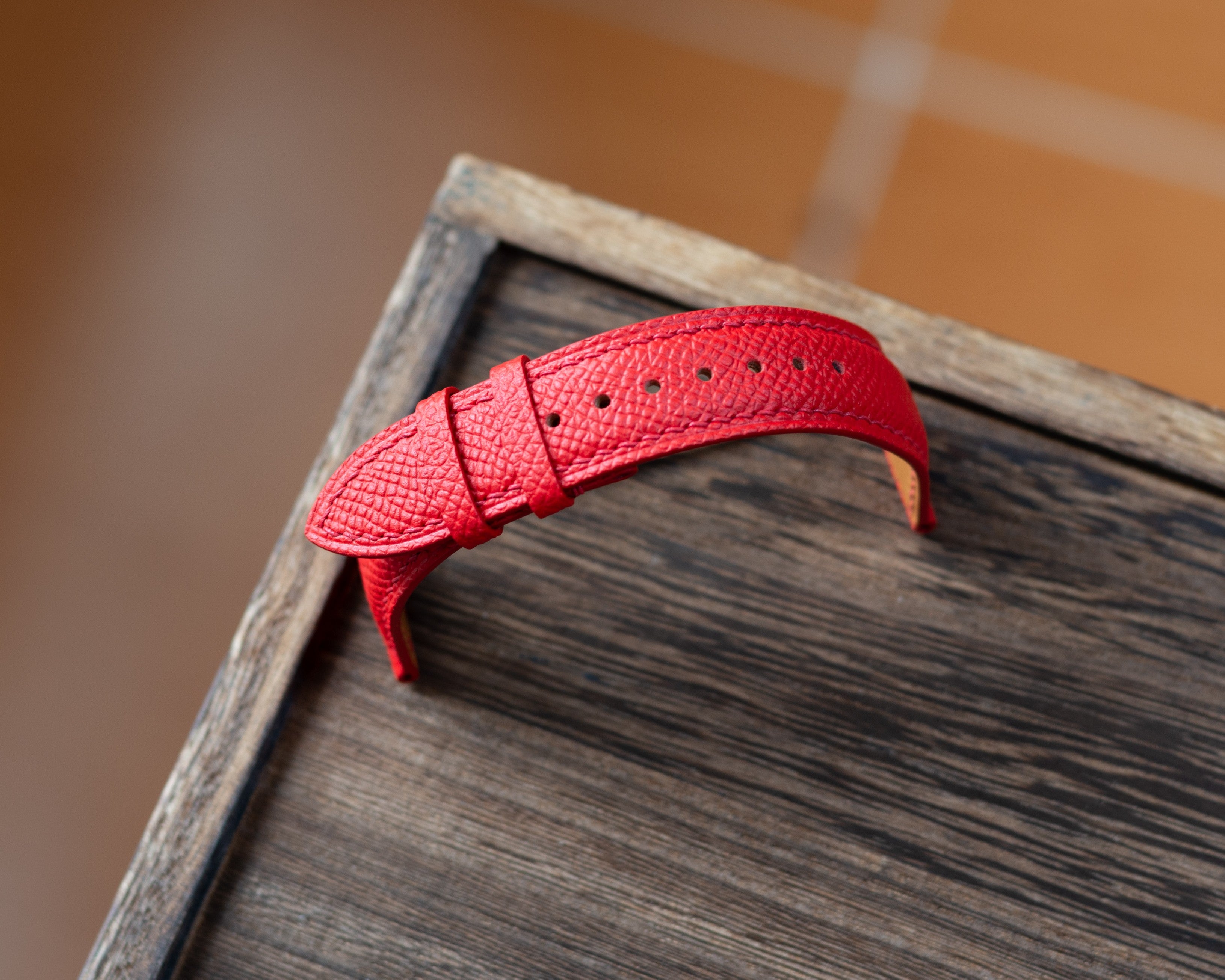 Red Epsom Padding Strap