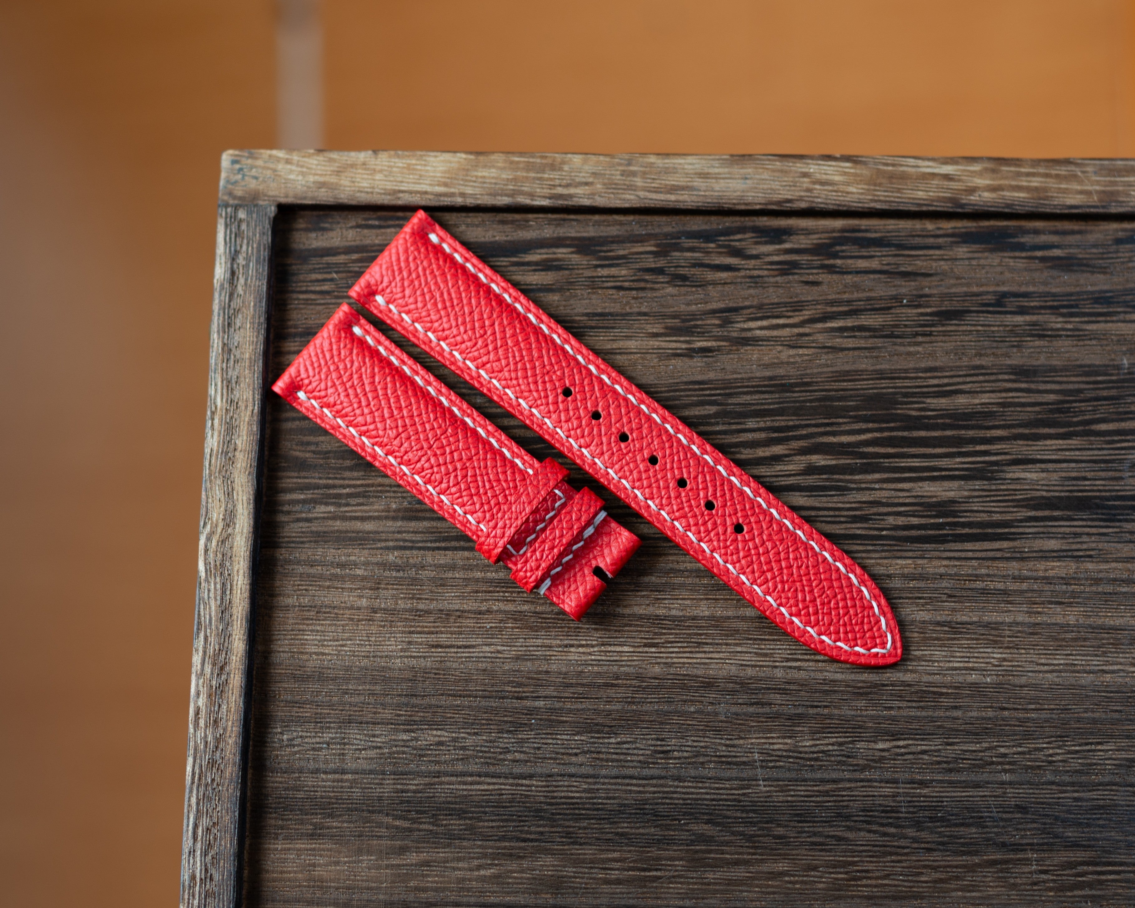 Red Epsom Padding Strap